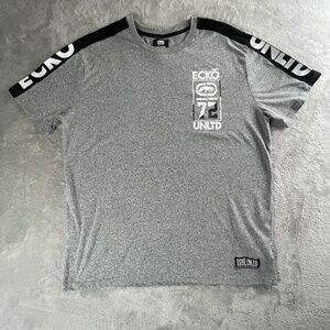 Vintage ECKO UNLTD Shirt Short Sleeve Grey Black Y2K Hip Hop Baggy 2XL